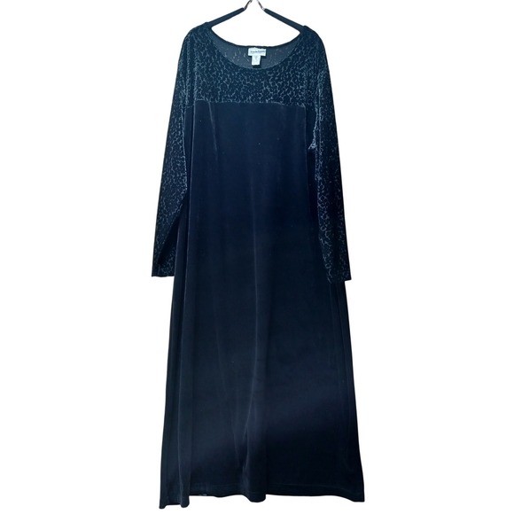 Diane Von Furstenberg Dresses & Skirts - DVF Plus Size 3X Black Velvet Burnout Dress Whimsigoth Concert Orchestra Formal‎